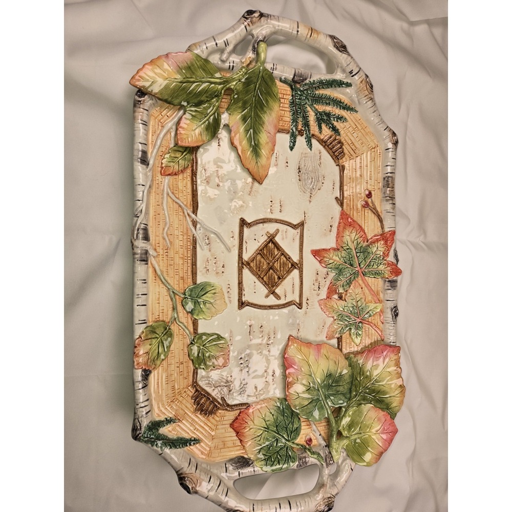 VINTAGE 2002 FITZ & FLOYD CLASSICS HIGH SIERRA SERVING TRAY PLATTER WALL DECOR